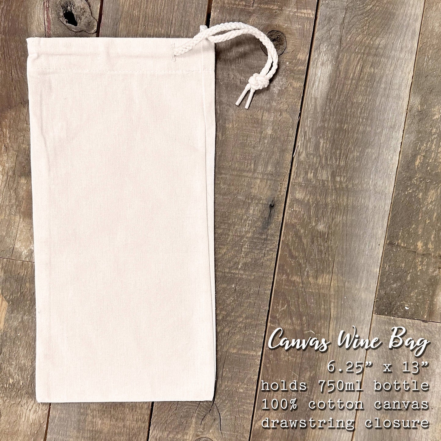 Bread, Salt, Wine - Inspirational Canvas Wine Bag