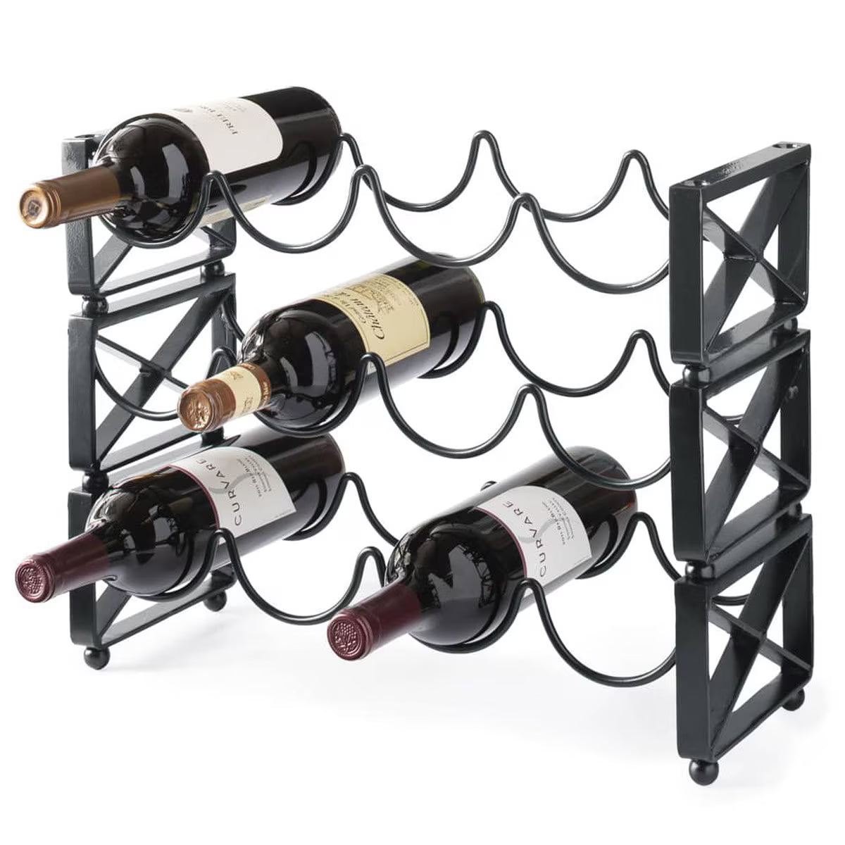 Stackable Metal Wine Rack for 12 Bottles