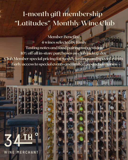 1-Month "Latitudes" Wine Club Membership