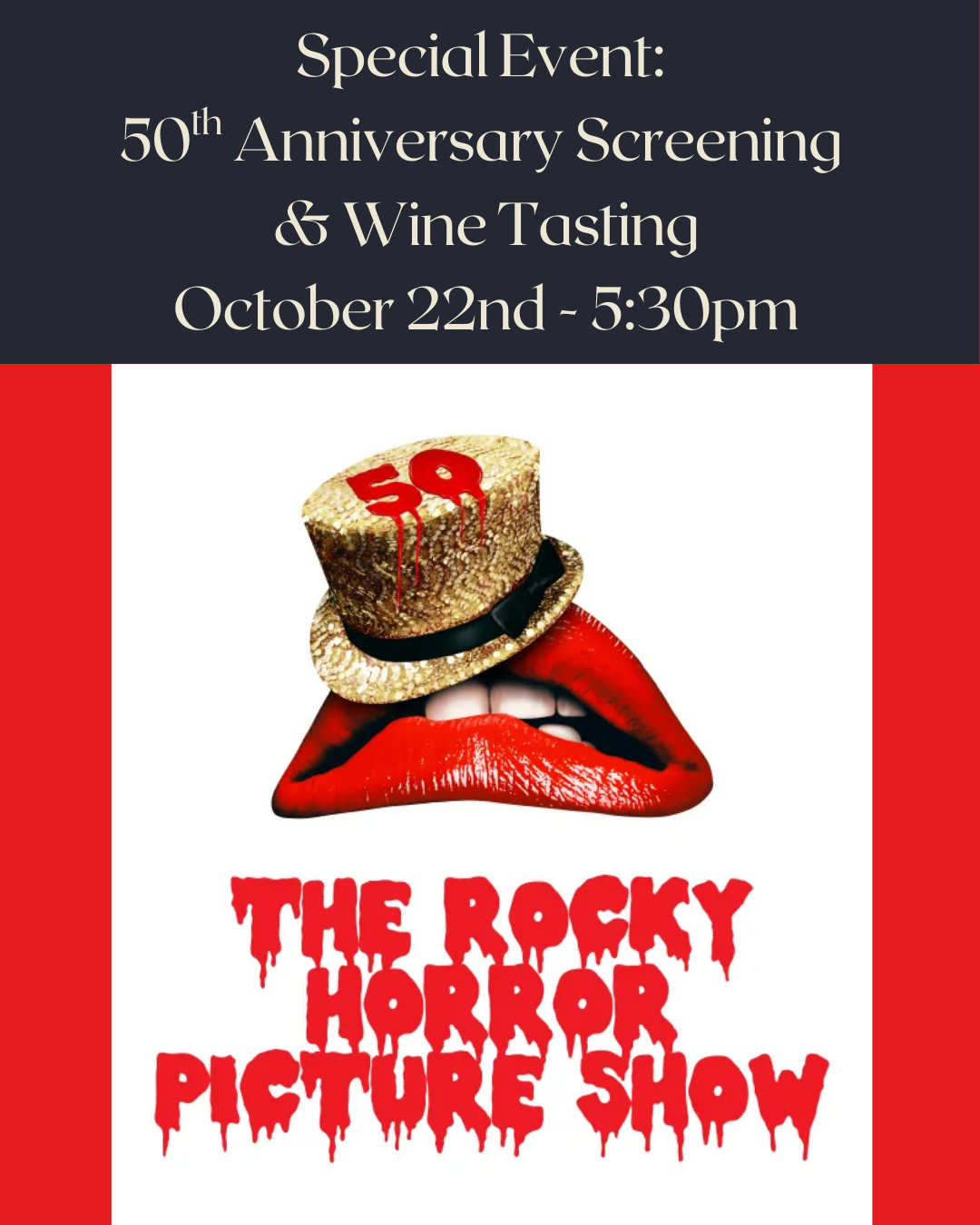 Wine Tasting + "The Rocky Horror Picture Show" Movie Screening