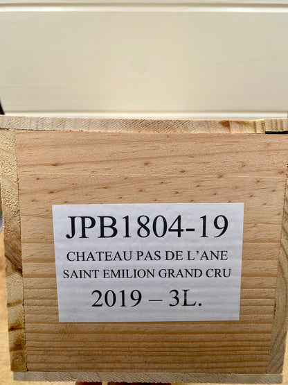 Chateau Pas De L'ane St. Emilion Grand Cru 2019 Jeraboam, 3L