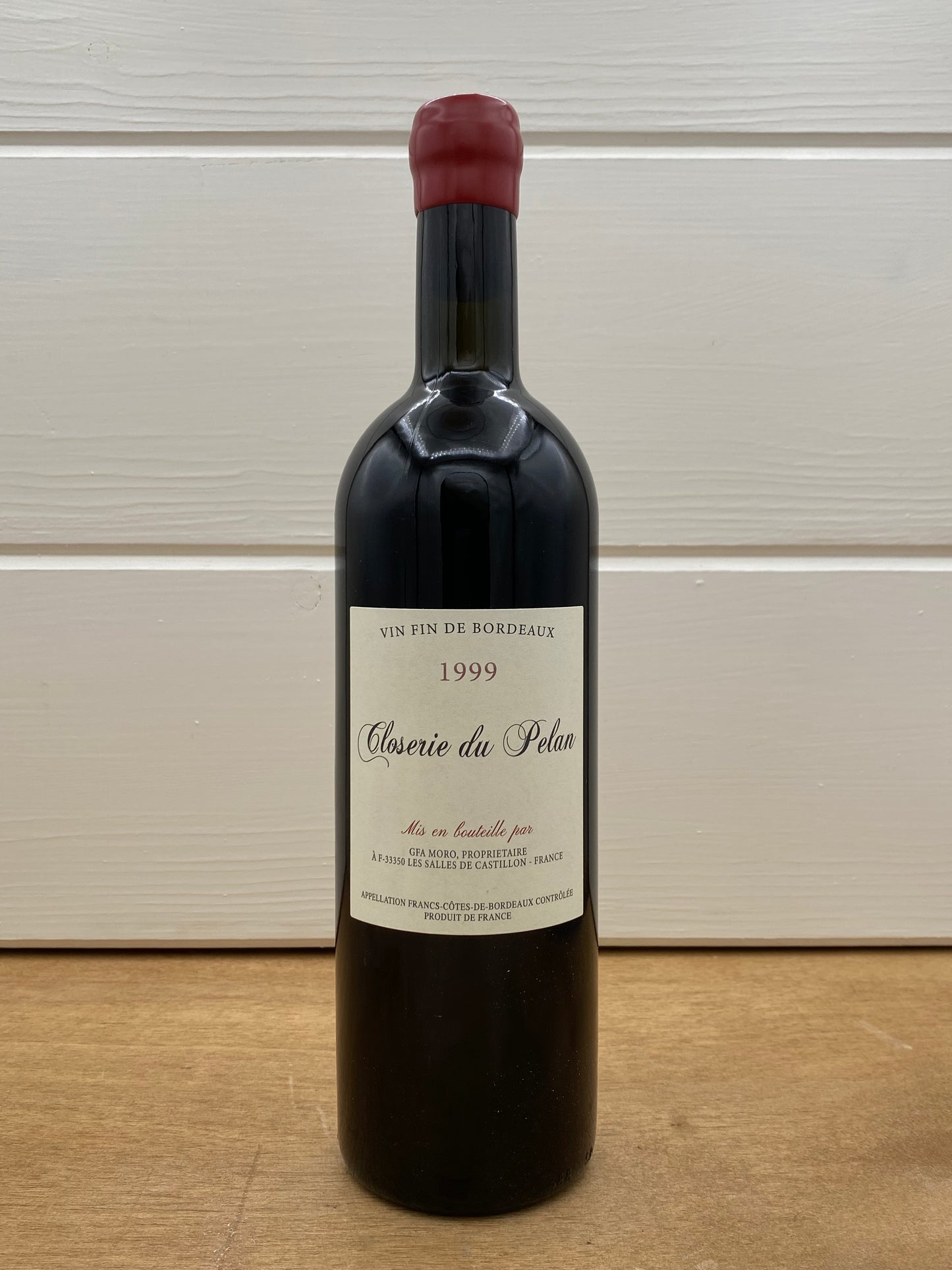 Closerie du Pelan, Francs Côtes de Bordeaux Rouge 1999