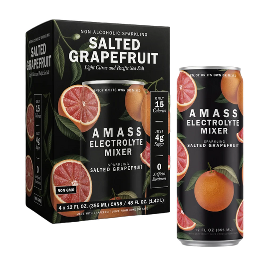 Amass Electrolyte Mixer - Sparkling Salted Grapefruit, 12oz cans 4-pack