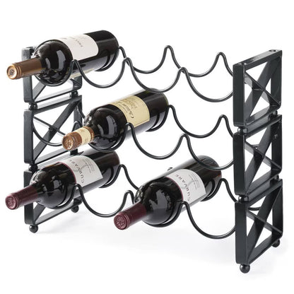Stackable Metal Wine Rack for 12 Bottles